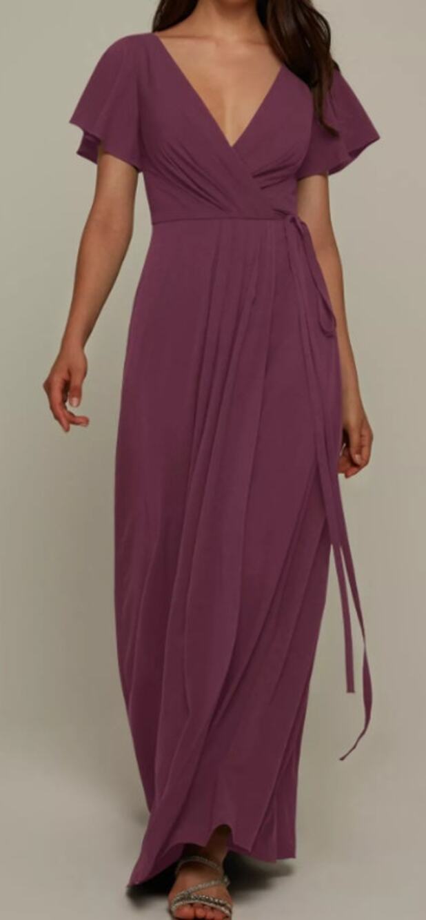 Wrap Maxi Dress in Dusty Plum